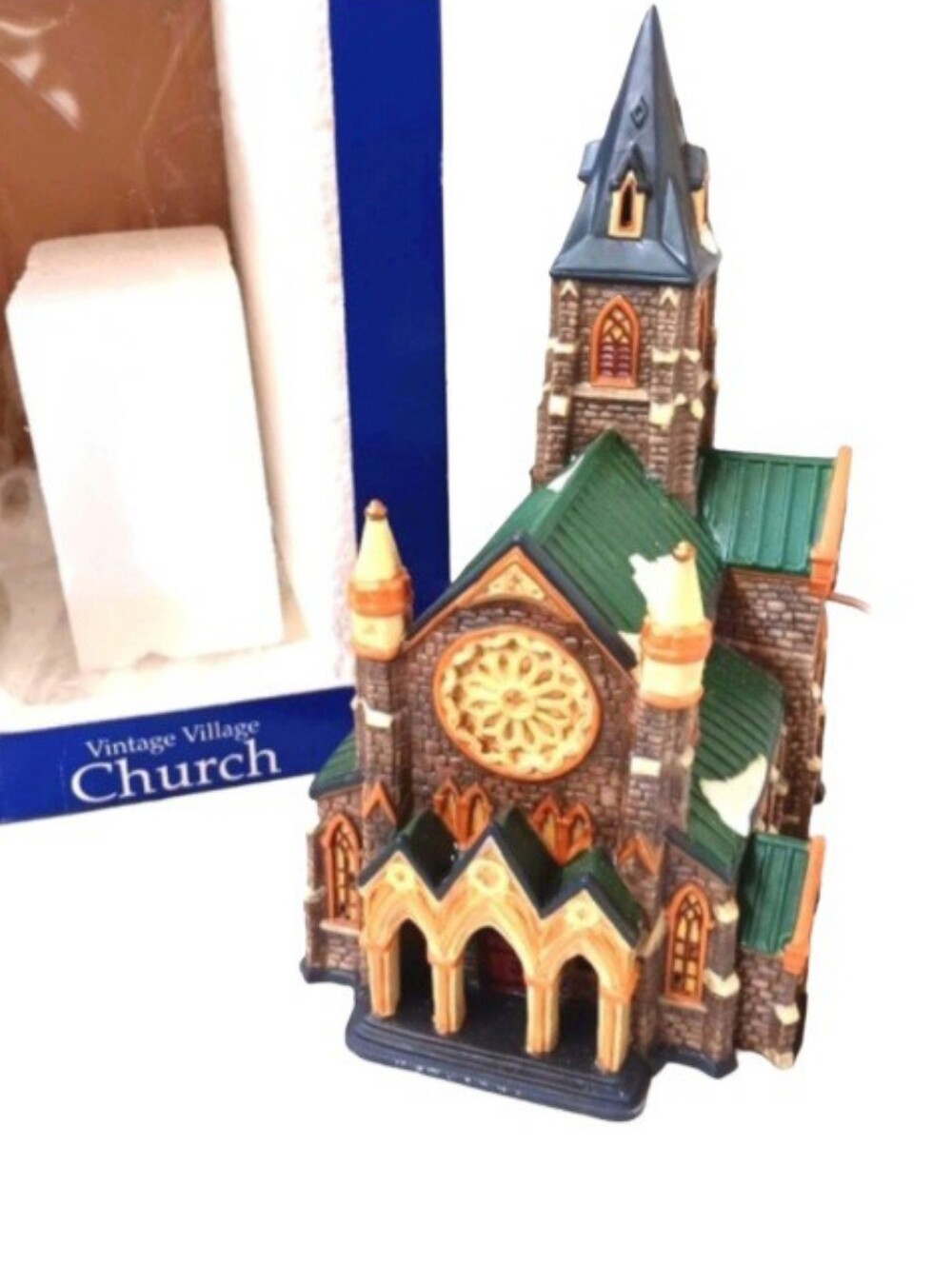 Vintage Holiday Time Village Lighted Church | EUC